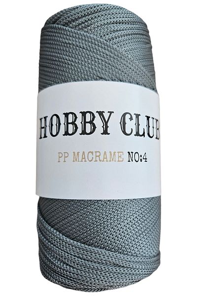 hobby club Premium 200 γραμμάρια Πολυεστερικό νήμα μακραμέ 064 Μεσαίο Γκρι 2 mm - 230 μέτρα