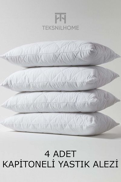 TeksNil Home 4 bucăți de protecție matlasată 100% bumbac pentru saltea - 50x70 cm