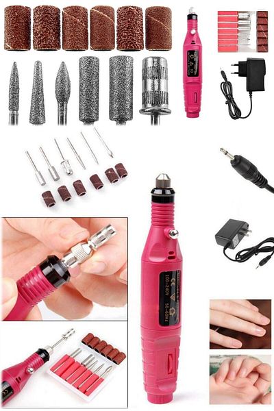 teknotrust 6 Heads Professional Manicure Pedicure Drill Polisher Sanding Machine Portable Electric P