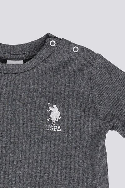 U.S. Polo Assn. Baby Boy Anthracite 2 Piece Baby Set