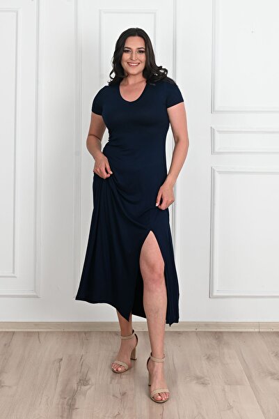 Koza Butik Kadın Yırtmaç Detaylı Elbise 5174-23