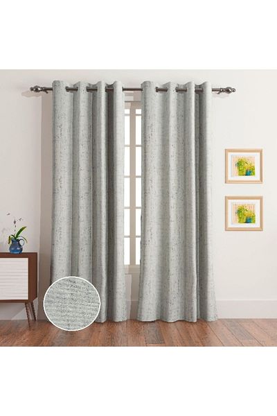 Home Box Daisy 2-Piece Extra Long Jacquard Curtain Set - 140x300 cm