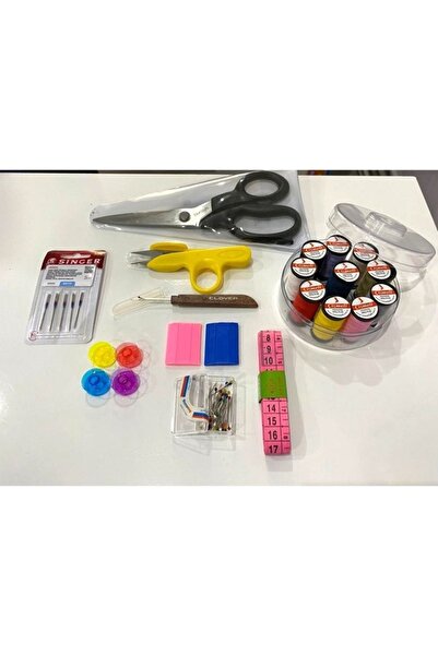 SİNGER Dikiş Seti Simline (Makas, İplik, Singer İğne, Çizgi Sabunu, Toplu İğne, Sökücü, Mezura)