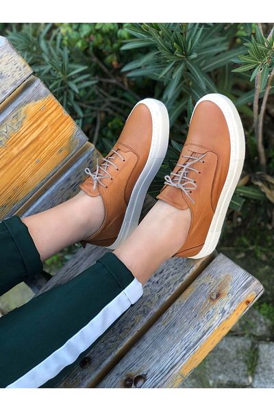 sovrana Genuine Leather Casual Shoes Tan