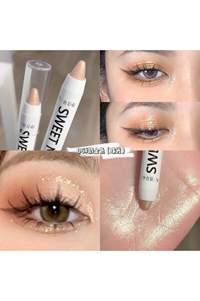 sweet mint Yüksek pigmentli ışıltılı kore kalem far aydınlatıcı kalemi ( GOLD...