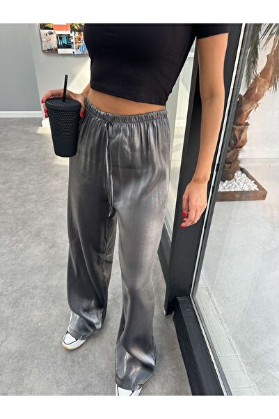 ESRAHELVACI بنطلون جاكار فضفاض بخصر مطاطي