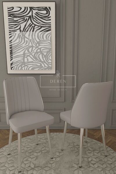 DEREN HOME Parla Serisi 1 Adet Açık Gri Silinebilir Kumaş Mutfak Salon Sandal...