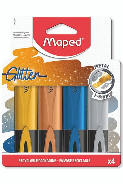 Maped Highlighter Glitter Metal Cut Point 1-5mm 4 Colors3154147420003