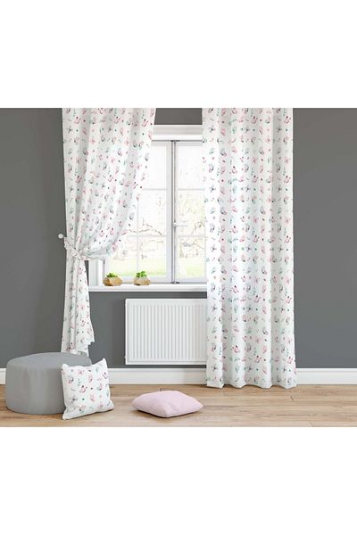 Lolla Butterfly Patterned Background Curtain 1161