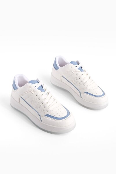 Marjin Női tornacipő, magas talpú, fűzős sportcipő Sitas kék