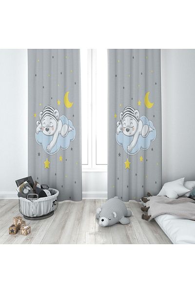 Lolla Evmila Children's Room Patterned Background Curtain