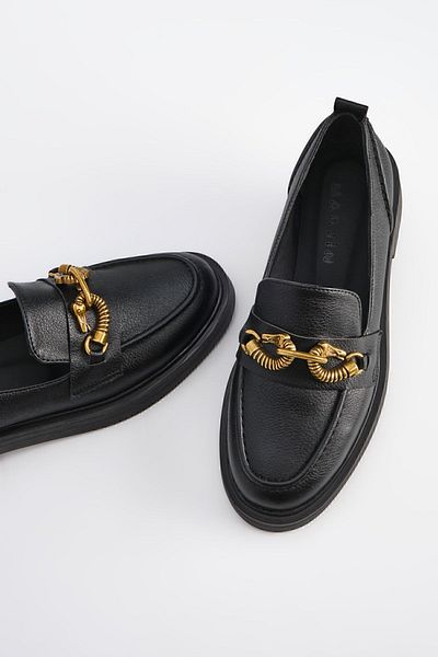 Marjin Women's Buckle Loafer Casual Shoes Tevas Black