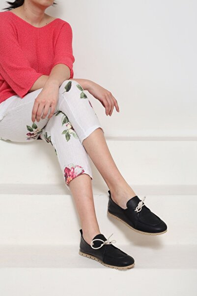 37Numara BÜYÜK NUMARA KADIN HAKİKİ DERİ DÜZ AYAKKABI 41-42-43-44-SİYAH DERİ