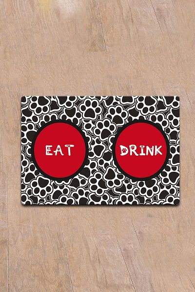 Chilai Home Pvc Printfoot Cat Dog Food Mat - Cat Supplies Accessory