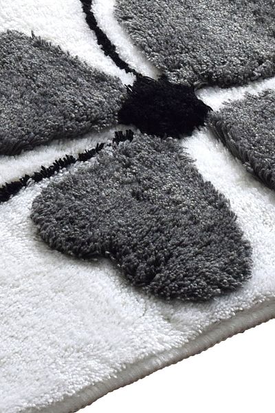 Chilai Home Set de 3 flori gri - 60x100 cm 50x60 cm 40x60 cm Covoraș de baie și covor acrilic