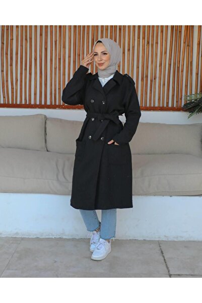 moda periy kadın kışlık kap Balıksırtı Tesettür Kaban