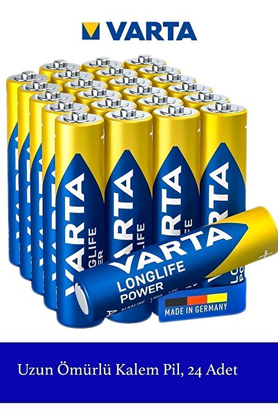 Varta Longlife Power, Alkali Kalem Pil, 1.5v, Uzun Ömürlü, Aa, 24 Adet