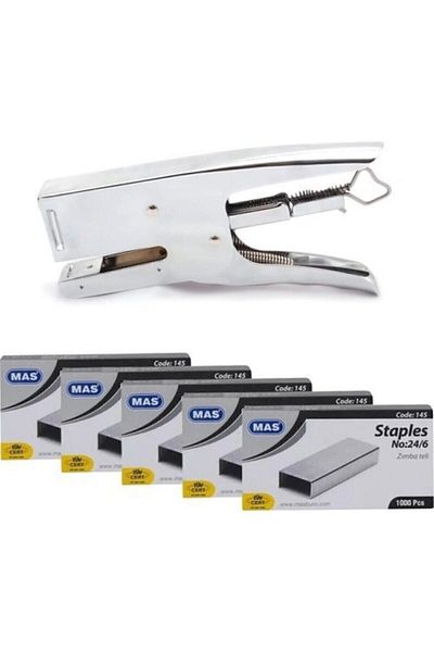 Mas Stapler Machine Collet Type Steel 1000 Pcs Durable 5 Pieces Staple Wire High Drilling Capacity