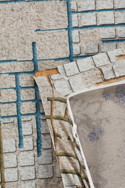 RENKLİBUTİK 6 M2 Modern Patterned Velvet Textured Carpet Cover - Non-Slip and Elastic