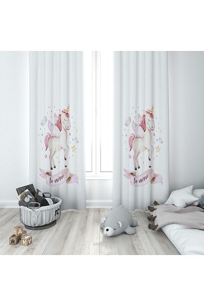 Lolla Unicorn Patterned 260 Model Background Curtain