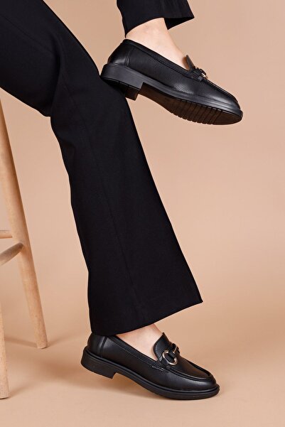 Getcho Чорні жіночі лофери Tanta – штучна шкіра, зручні, стильні, підходять для роботи та повсякденного носіння