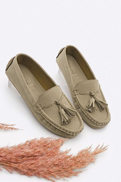 Marjin Comfort Tasseled Saddle Detailed Women's Loafer - All Mink