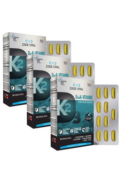 Zade Vital Vitamin D3 + K2 (3 Boxes) 90 Capsules