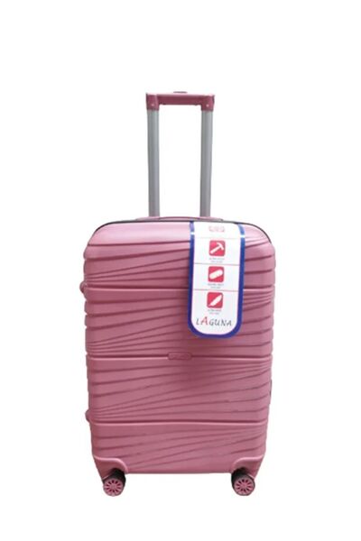 Laguna Slikon Kırılmaz Büyük Boy Gül Kurusu Valiz