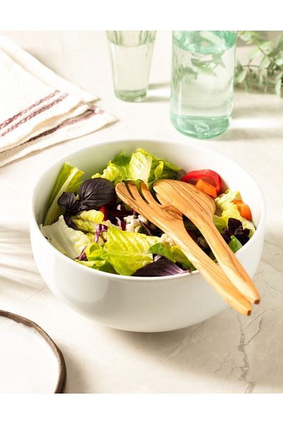 Demy Craft Olive Tree 30 Cm. Salad Serving Set, Wooden Spoon and Fork Handmade