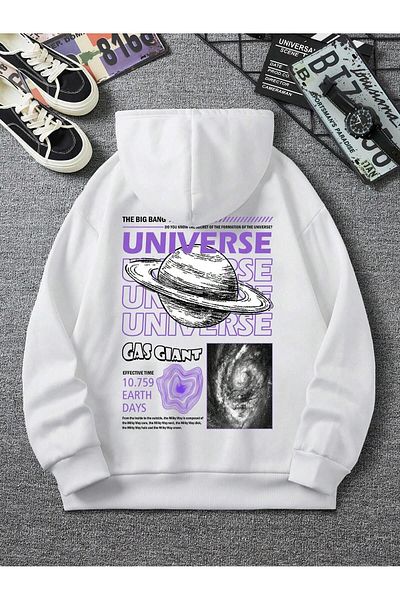 KMS MODA Men's Sweatshirt - Universe Printed, 3 Thread Compact Fabric, Cotton Inside