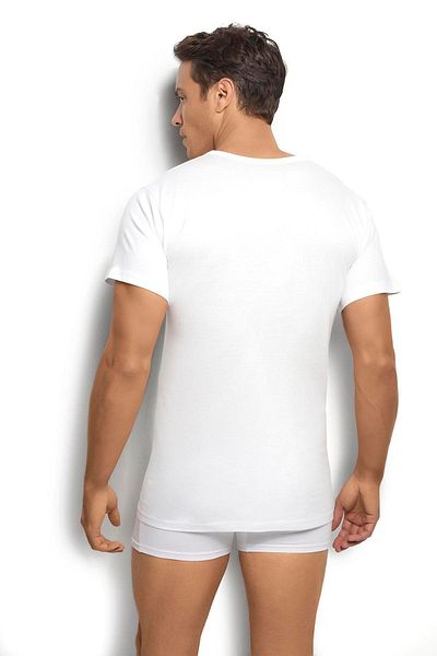 Jiber White Cotton V-Neck Short Sleeve Men's Tank Top - Pack of 3 105