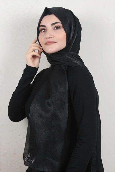 PİRAMİT Black Amber Glitter Shawl - 4000-61 Model
