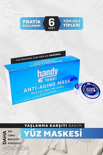 HandyTowel 6 Pack Anti-Aging - Paper Face Mask