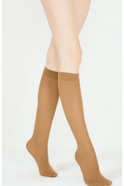 Dore Bronze Colored Women's Knee-Length Trousers Socks - 40 Medium Thick, Opaque Mousse, Set of 3