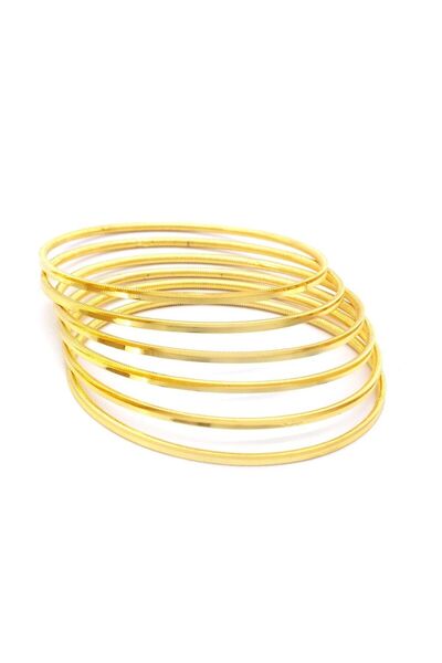 22 Ayar Altın Kaplama Çelik Kadın Ajda Bilezik - 6 adet