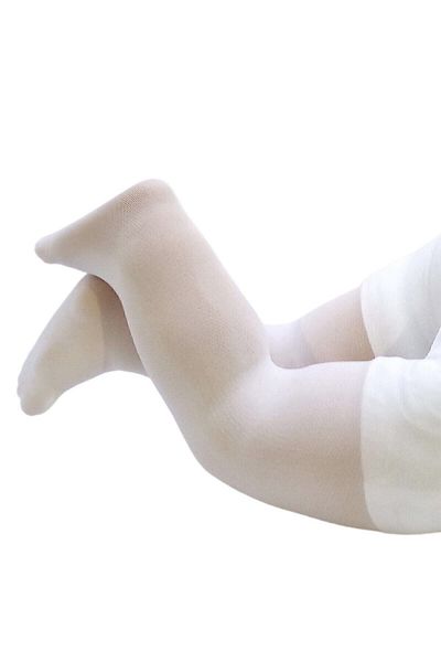 Dore Baby Girl White Thick Cotton Pantyhose