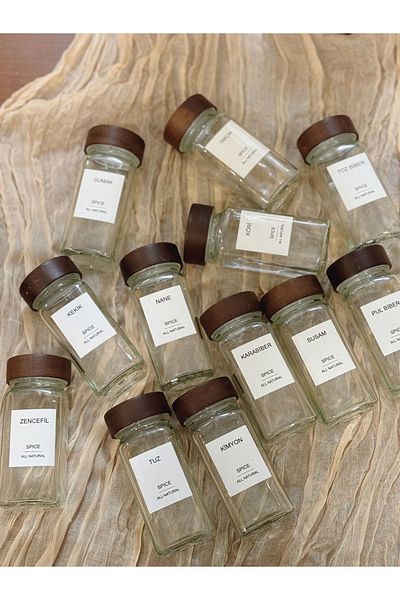 BUCOLIC 12-Piece Minimal Patterned Acacia Covered Glass Set - 16 Pieces with Labels