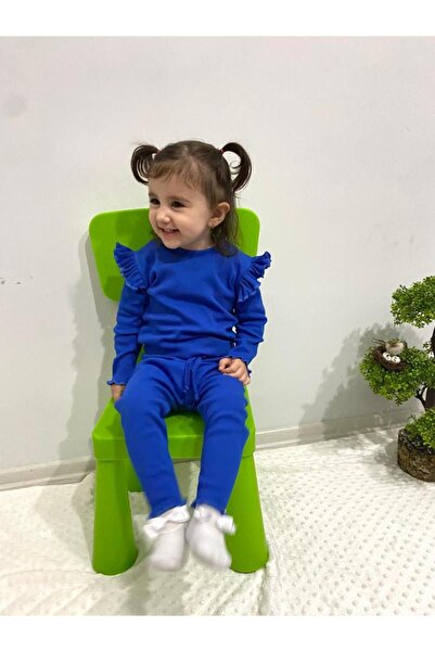 ARYA BABY مجموعة قميص قصير من القماش بكشكشة على الكتف، ملابس خارجية