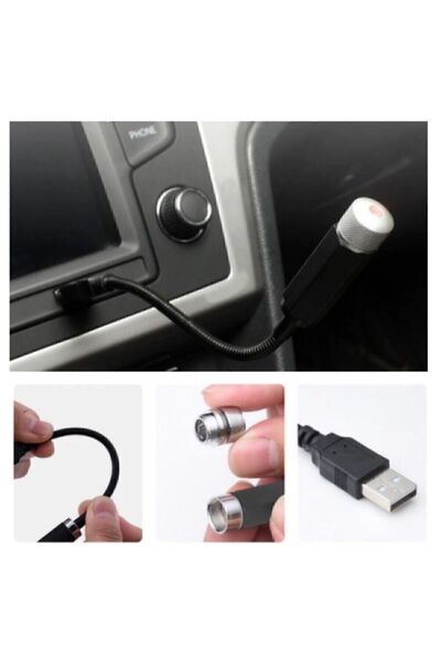 Mbois Kırmızı Ayak Altı Tavan Led Araç Içi Aydınlatma Oto Araba Iç Disko Ayarlanır Usb Lamba Işık