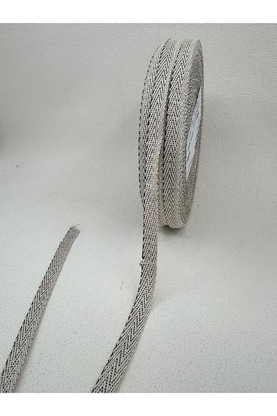 paşateks since 1995 şekil 5 Meters (Ecru) Black Glitter Herringbone Strip
