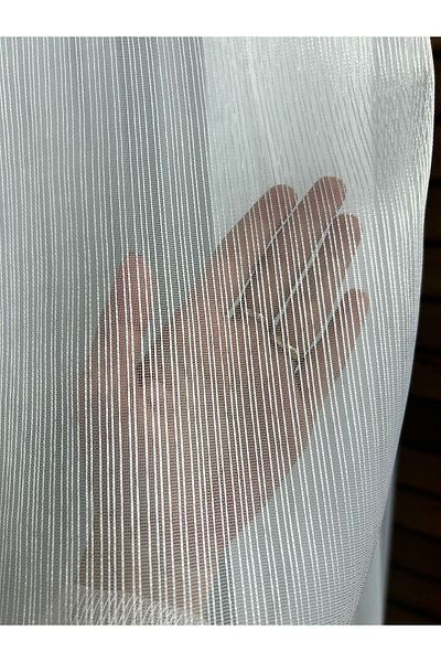 artdoppio Thin Striped Elegant Tulle Curtain 1/3 Tight Pleat