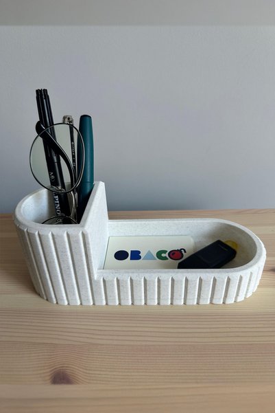 Obaco Marble Look Pen Holder Desk Organizer