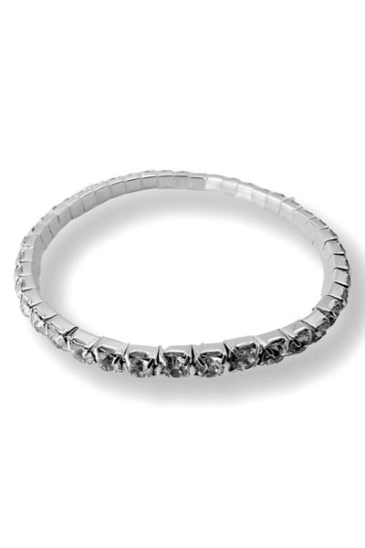 MAZEN 4mm Zircon Stone Flexible Bracelet - Waterway (SILVER COLOR)