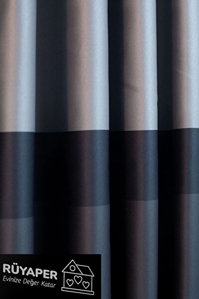 RÜYAPER Νέα σεζόν Rüyaper - Γκρι, Μαύρη και Ανθρακί Κουρτίνα με Ταινία