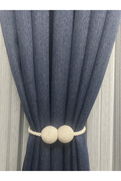 Erdoğanlar Koza Mıknatıslı Ip Sarım Perde Mandalı Bej Perde Tokası Perde Akse...