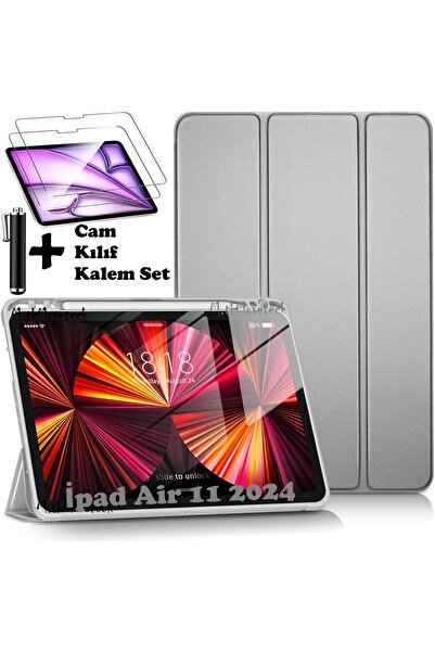 m.tk moveteck İpad Air 11 2024 Uyumlu Kılıf Akıllı Smart Uyku Modlu Kalem Böl...