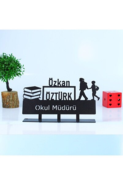 3art Metal Okul Müdürü Masaüstü İsimlik - Metal Masa İsimliği - Kişiye Özel İ...