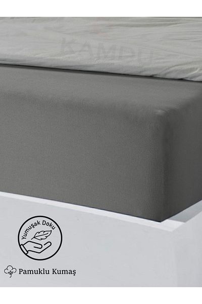 HepsibiGüzel Cotton Single Elastic Sheet - Pillowcase with Gift, 100X200Cm (30cm Depth)