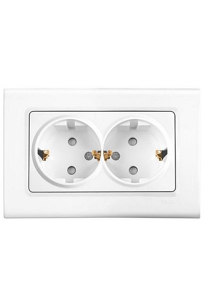 VİKO White Viko Linnera - Double Grounded Socket Frame