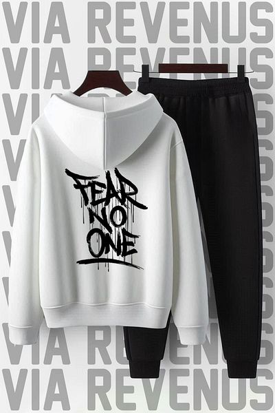 Vordevia Unisex Fear No One Σετ φούτερ με κουκούλα Honey Badger - Φαρδιά εφαρμογή